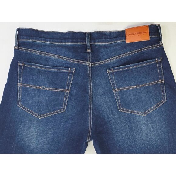 Lucky Brand Size 36X30 Mens 121 Slim Straight Blue Denim 5 Pocket Logo Tag Jeans - Picture 9 of 13